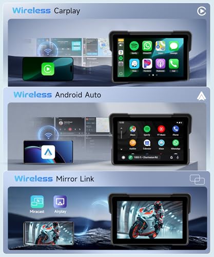Image of 7 inch Motorcycle CarPlay GPS Navigation System, Portable CarPlay Screen