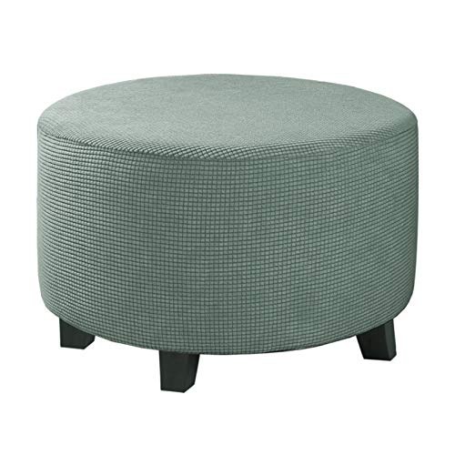 Image of H.VERSAILTEX Ottoman Cover Stretch Ottoman Slipcover Round Ottoman Storage Cover Folding Stool Covers Furniture Protector Cover for Footrest Ottoman Fit Dia 20 inch - 23 inch, Sage