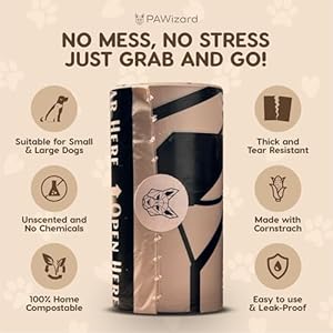 100 home compostable 300 count poop bags for dogs with leash dispenser 2 in 1 thick unscented dog waste bags leak proof pet garbage bag for walks with holder black   cucciolini doodles