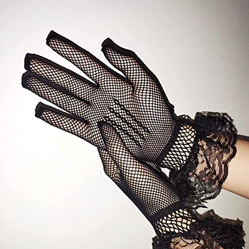 Fishnet Gloves Hollow Fishnet Gloves - Sexy Short Mesh Gloves Women Girls Nightclub Punk Lace Gloves - Fancy Dress… - Image 6