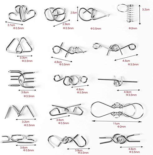 AiYoYo 24 Stück Knobelspiel für Erwachsene und Kinder Geduldspiele IQ Spiele Puzzle 3D Brainteaser Metall Puzzle mitgebsel Jungen Mädchen Spielzeug Geschenk für Weihnachten Ostern Geburtstag