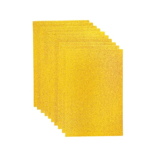 Jtnohx Glitzer Filz, 10pcs Glitzerstoff für Handwerk, 20 x 30 cm Filz zum Basteln Glitzer, Filzstoff Quadrat für Party Projekt Urlaub Festival(Gold)