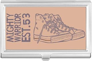 Hand Painted Canvas Shoes Illustration Business Card Holder Case Pocket Box Wallet