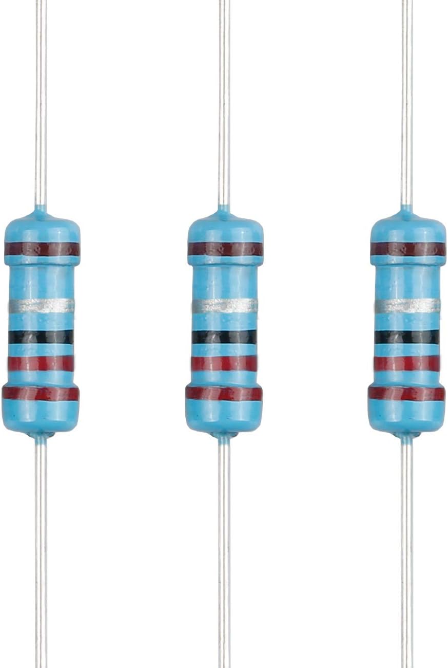 100pcs 2.2 ohm Resistor 1/2w (0.5Watt) ±1% Tolerance Metal Film Fixed Resistor, Multiple Values of Resistance Optional