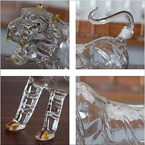 1000 ml wijnkaraf, tijger-vormige wijnfles glas wijn glas set, decoratie rode wijnkaraf, handgeblazen kristalglas, heup… - Afbeelding 7