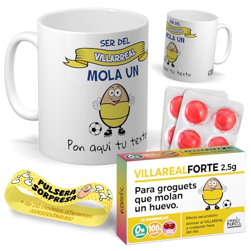 Kit regalo personalizado para fanáticos del Villarreal | Taza