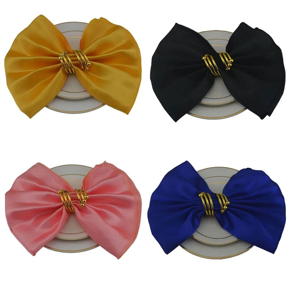 KIZAMI 50 Uds. Servilletas de Tela de Seda Color champán de 30x30CM, servilleta de cóctel de satén, servilletas de Mesa de satén, servilleta de Mesa Suave para decoración de Hotel