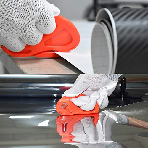 Zanch 10Pcs Vehicle Window Tint Wrap Tool Kits,Auto Vinyl Film Wrapping,Car Graphic Decal Applicator,Wallpaper Tools,Edge Razor Blades,Felt Squeegee,Conqueror Corner Squeegee Scraper,Shower Squeegee.