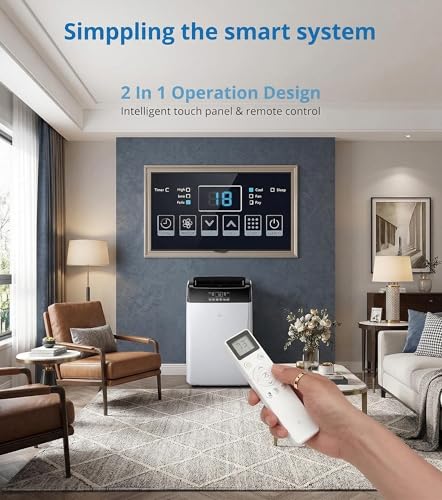 Image of 14,000BTU Portable Air Conditioner Dual Motor Technology, 3-in-1 AC Unit with Dehumidifier & Fan, Cools Rooms up to 550 Sq.Ft, Ultra Quiet 52dB Operation with Smart Sleep Mode, Remote Control, 24H Tim