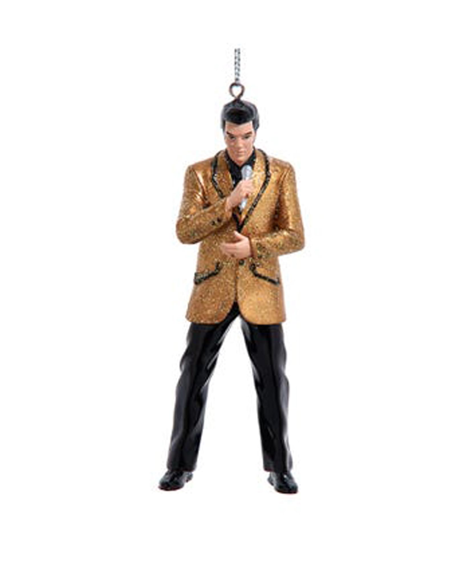 Elvis Presley Christmas Ornament Officially Licensed Gold Jacket Singer Christmas Tree Decoration - 4.5 Inch