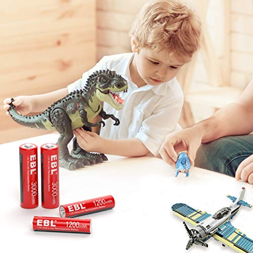 Ebl EB-671210345 Rechargeable Lithium Aa Batteries 3000Mwh 4 Count And Aaa Lithium Ion Batteries 1200Mwh 4 Count With 8 Bay Smart Battery Charger thumb #7