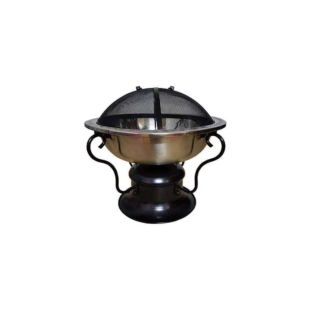Outdoor Fire Pits Heavy Duty Cast Iron Fire Pit | Large Wood Fire Pit | Outdoor Patio Décor，Outdoor Carbon Stove Indoor Stainless Steel Charcoal Stove Spark Screen & Accesso