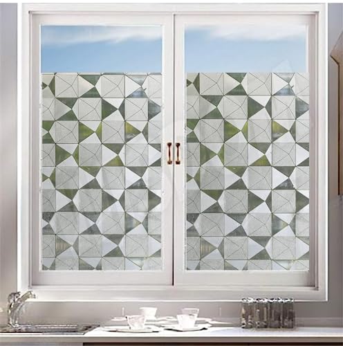 Image of WISDOM Vinyl Frosted Window Privacy Film for Home /Bathroom /Office Privacy Diamond Pattern Frosted with Rainbow Shade Vinyl Film (24x200 /Inch, Diamond Frosted)