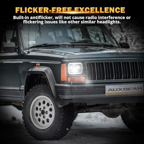 Image of Auxbeam 280W 300% Bright 5x7 Inch LED Headlights For Jeep Wrangler YJ Cherokee XJ H6054 H6014 7x6 Headlights With DOT Approved DRL Turn Signal High Beam Low Beam Headlamps For Comanche MJ GMC Savana