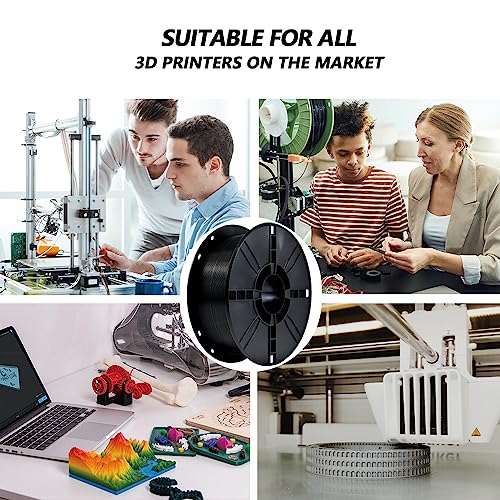 Image of iBOSS PLA Plus (PLA+) 3D Printer Filament 1.75mm,1kg Spool (2.2lbs) Toughness Enhanced 3D Printing Filament,Dimensional Accuracy + /- 0.02mm,1.75mm PLA Plus Filament,Fit Most FDM Printer(Black)