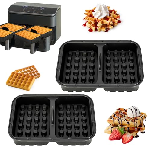 VINATO Moules à Gaufres en Silicone pour Air Fryer (Lot de 2) | Moule Gaufre Air Fryer pour Ninja | Accessoires Friteuse Sans Huile | Compatible...