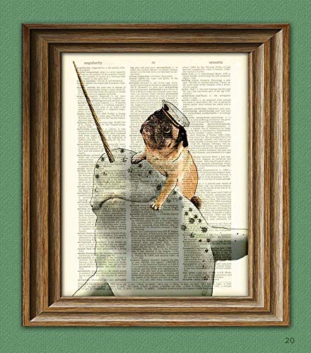 Captain Grumble the Sea Pug Riding His Narwhal Steed, Noodles Art Print Beautifully