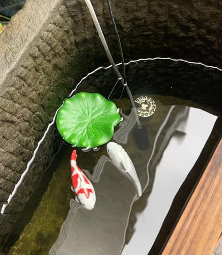 Image of Ceramic Koi Fish Pond Decor 2Pcs Fake Fish Floating Aquarium Decor Floating Koi Fish Decor Fake Swimming Fish for Birdbath Pond Fountain Fake Aquarium Decor Tea Pet