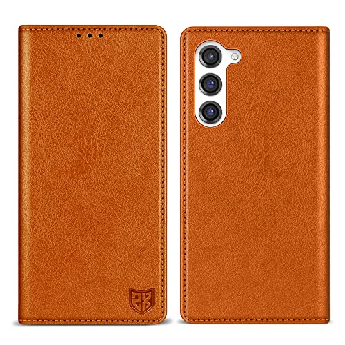 Zzxx Samsung Galaxy S23 Plus Wallet Case With [Rfid Blocking] Card Slot Stand Strong Magnetic Leather Flip Fold Protective Phone Case For Samsung Galaxy S23+ Case Wallet(Brown-6.6 Inch) #TOP5