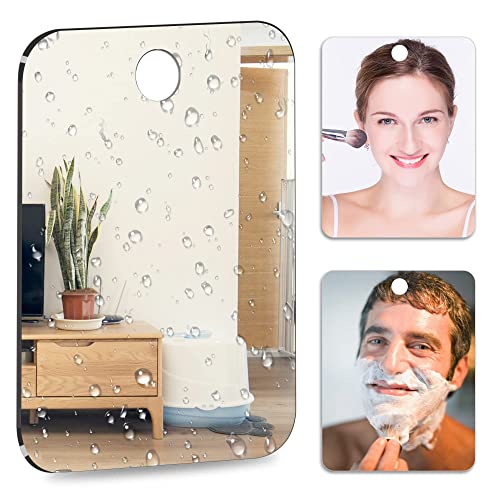 Shatterproof Shower Mirror Fogless For Shaving Cheap,Medium 8 "X6 Hanging Handheld Small Mirror,Camping Trip Mirror,Cosmetic Plastic,Bathroom Wall Hanging Fog Free Handheld #TOP1