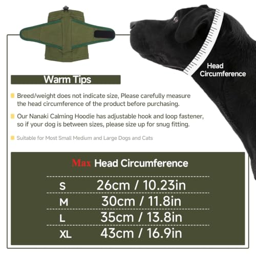 Image of Nanaki Dog Ear Muffs for Fireworks & Thunderstorm, Dog Ear Covers for Bath | Soft, Grooming, Head Wrap For Ear Hematoma for Vet Visit, Adjustable Quiet Ears for Dogs Noise Protection for Vacuum, Green L