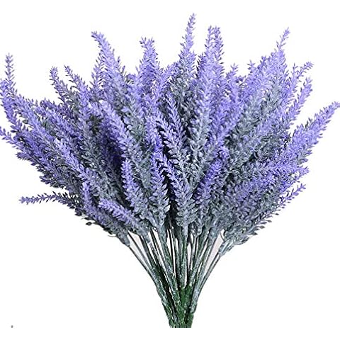 Aplstar 8pcs Artificial Lavender Bouquet in Purple Flowers DIY Floor Garden Office Bridal Home Wedding Decor Cover