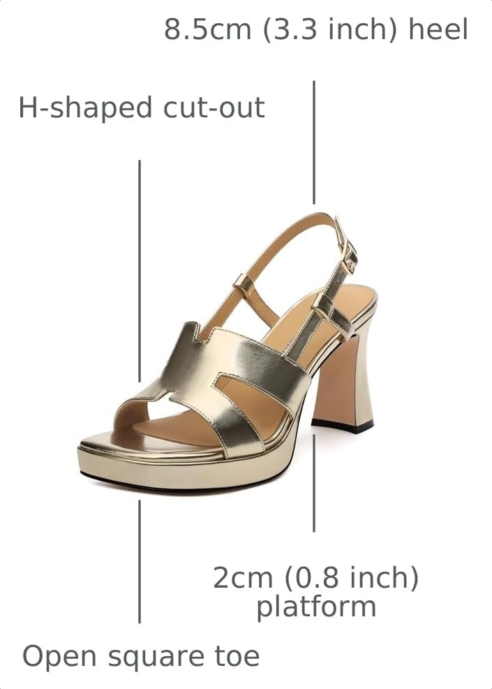 Image of ROSERWISH Womens Platform Heeled Sandals, Open Square Toe Chunky Heels, Strappy Sandals for Women, Leather Insole Dress Shoes for Prom Weeding Bride Party 3.5 inch