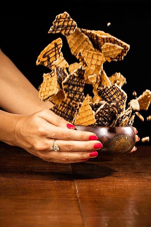 Image of The Belgian Waffle Co Waffle Crisps Combo Pack (3 Flavors) - Cookie & Cream, Double Choco, Classic Choco (85g Each) | Thin, Crunchy, Eggless, Baked Not Fried, Healthy Snacks for Breakfast