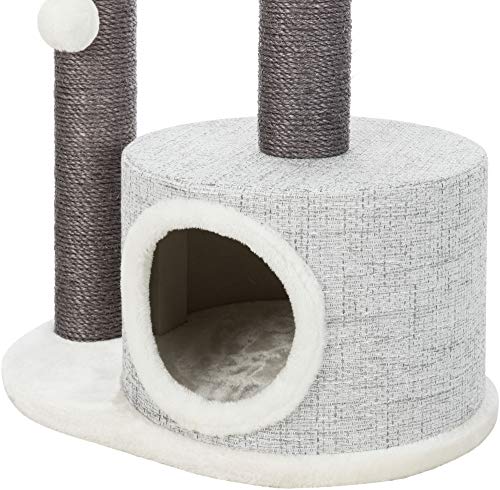 Trixie Pilar Cat Tower With Scratching Posts, Condo, Two Platforms, Top Platform With Backrest, Dangling Pom-Pom #TOP6