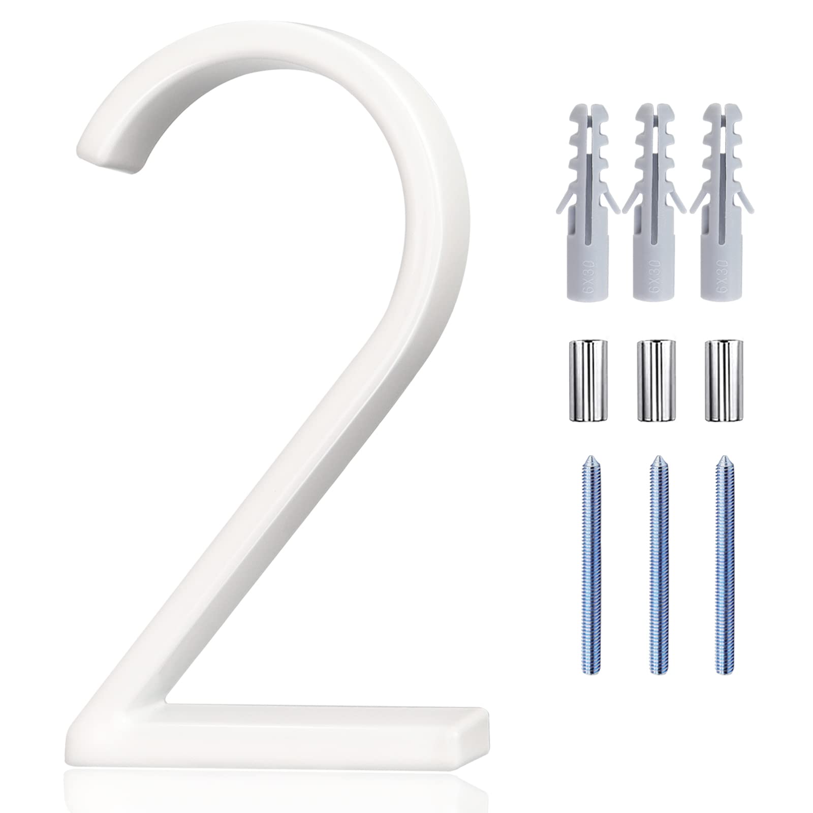 White Modern House Numbers 5 Inch Metal Floating House