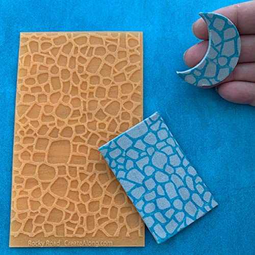 Texture Sheet Rocky Road cobblestones Fairy Door DIYfor Polymer Clay and Mixed Media Stamping