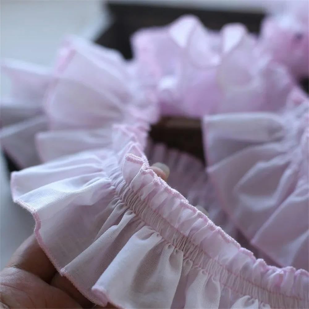 Koronkowa taśma ozdobna, 6.5 Cm Wide Multicolor Cotton 3D Pleated Lace Ribbon For DIY Sewing(Grey)