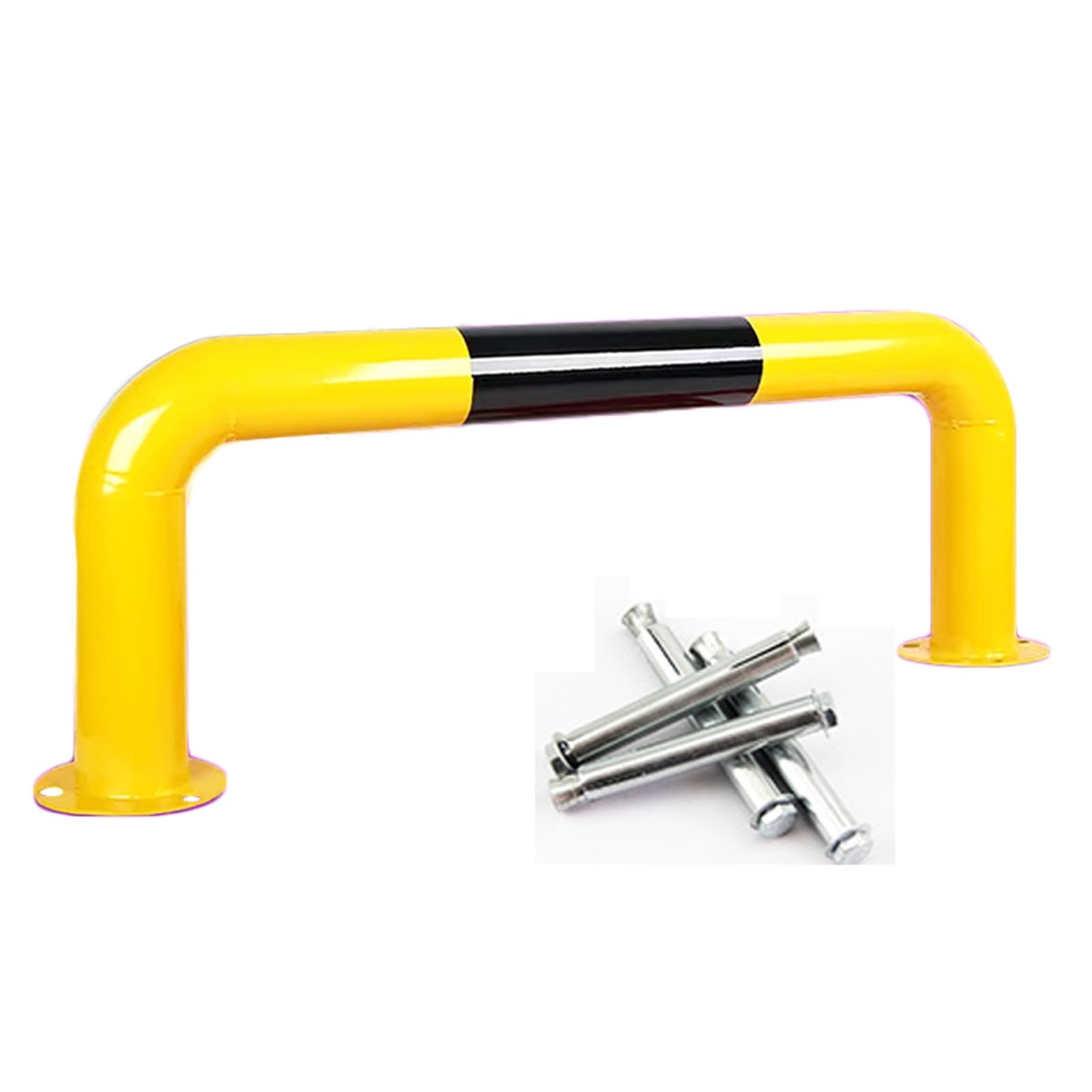 CWCQGH U Shape Security Bollards, U-Shaped Guardrail -Collision Bar,U Shape Bollards for Driveway Garage Parking,-Collision Round Parking Post (One Color 31.49 x 11.8inch)