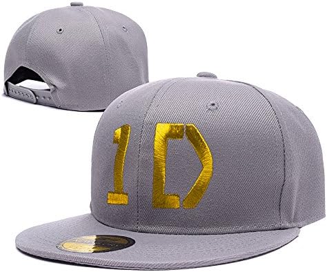 ANDREYD 1D One Direction Band Logo Adjustable Snapback Embroidery Hats Caps - Grey
