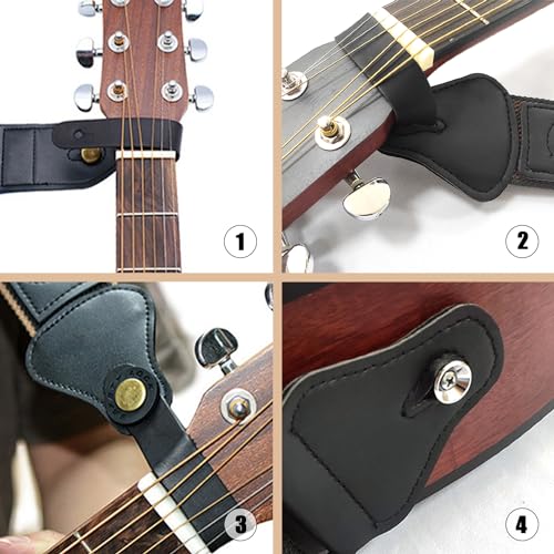 SYEYCW Noir Sangle de Guitare, Coton Tissée Sangle Guitare, avec 4 Médiators, 2 Verrous de Sangle en Caoutchouc et Adaptateur de Poupée à Boucle, pour Guitares Acoustique, Guitares Électrique, Basse - Les Beatles, Paul McCartney, John Lennon, RIngo Starr, George Harrison SYEYCW Noir Sangle de Guitare, Coton Tissée Sangle Guitare, avec 4 Médiators, 2 Verrous de Sangle en Caoutchouc et Adaptateur de Poupée à Boucle, pour Guitares Acoustique, Guitares Électrique, Basse – Image 5
