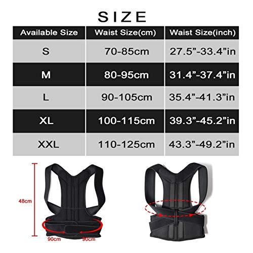 Corrector de postura hombro contra dolor lumbar y corsé ajustable 5