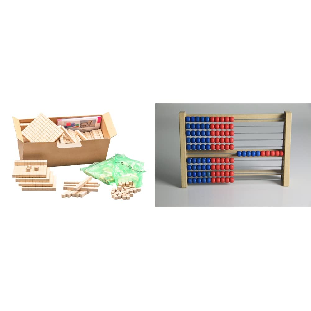 WISSNER aktiv Lernen - Dienes Klassensatz zum Dezimalrechnen 432 Teile - RE-Wood & ® aktiv Lernen - 100 er Rechenrahmen rot/blau - RE-Wood®
