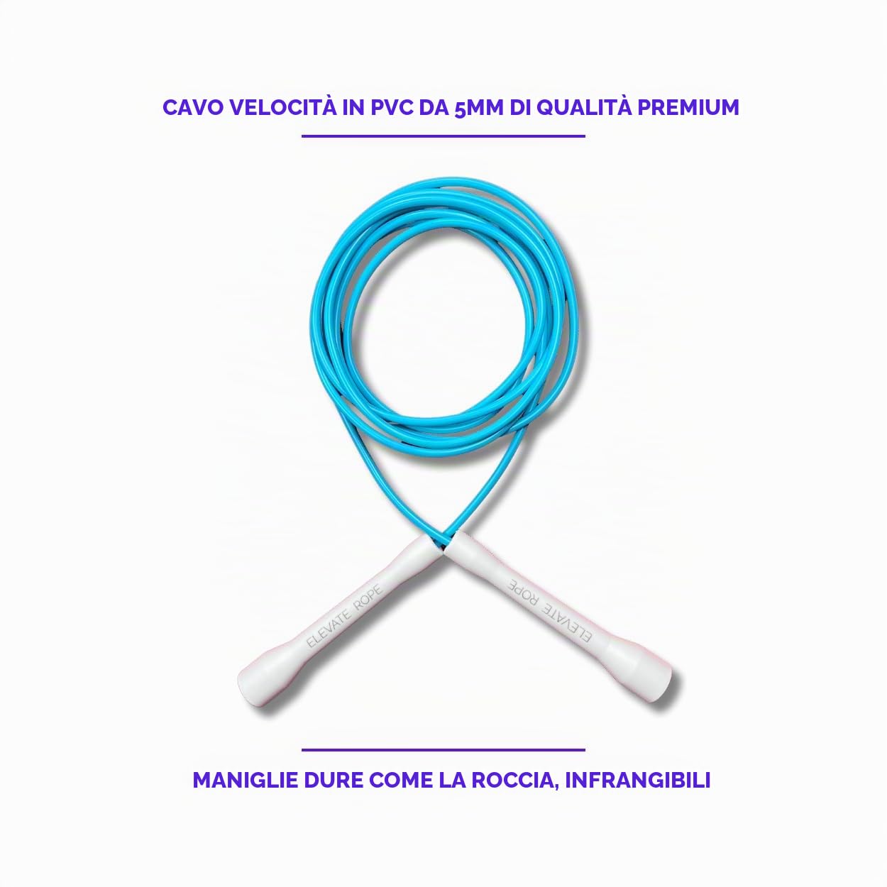 Elevate Rope - Pacchetto di corda per saltare con app per allenamento - 2 x corda per saltare regolabile - Adulti e bambini - Speed + corda con perline - Condizioni e trucchi - Interno/Esterno - Set