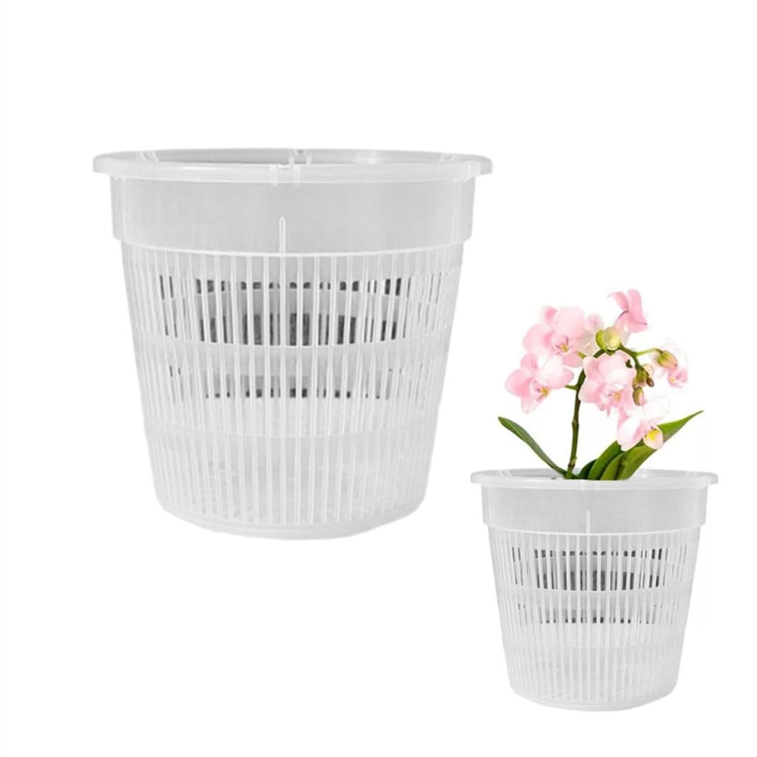 WSRRDRECVHi Clear Orchid Pots,Plastic Plant Pots with Drainage Holes,Flower Pot with Root Control,Breathable Slotted Plastic Flower Plant Pots Nursery Pots for Orchids,Succulents