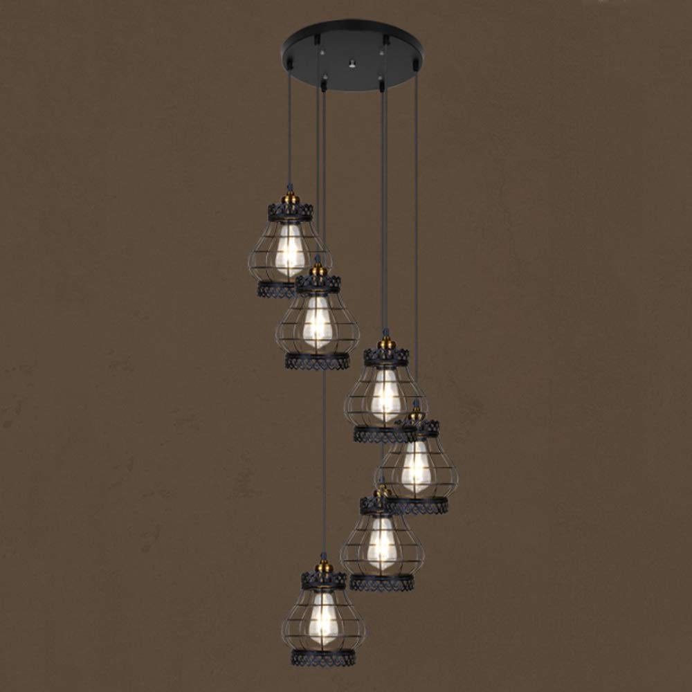 Lustre campagnard américain pour grands volumes et haut plafond
