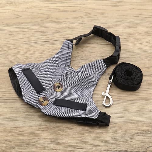 Image of 1 Set Rabbit Vest Harness Set Adjustable Harness Formal Wear Style for Bunny Rabbit Kitten Small Animal with Neck Circumference 18-23cm Chest Circumference 25-28cm (S)