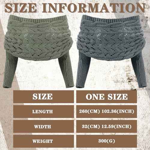 Image of Geyoga 2 Pcs Scarf with Sleeves for Women Knitted Wrap Sweater Scarf with Sleeves Shrugs for Women Wrap Shawl