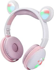 ヘッドホン bluetooth ワイヤレスヘッドホン 折りたたみ式 かわいいクマ ヘッドホン 熊耳 可愛い Bluetooth5.0 有線&無線兼用 オーバー