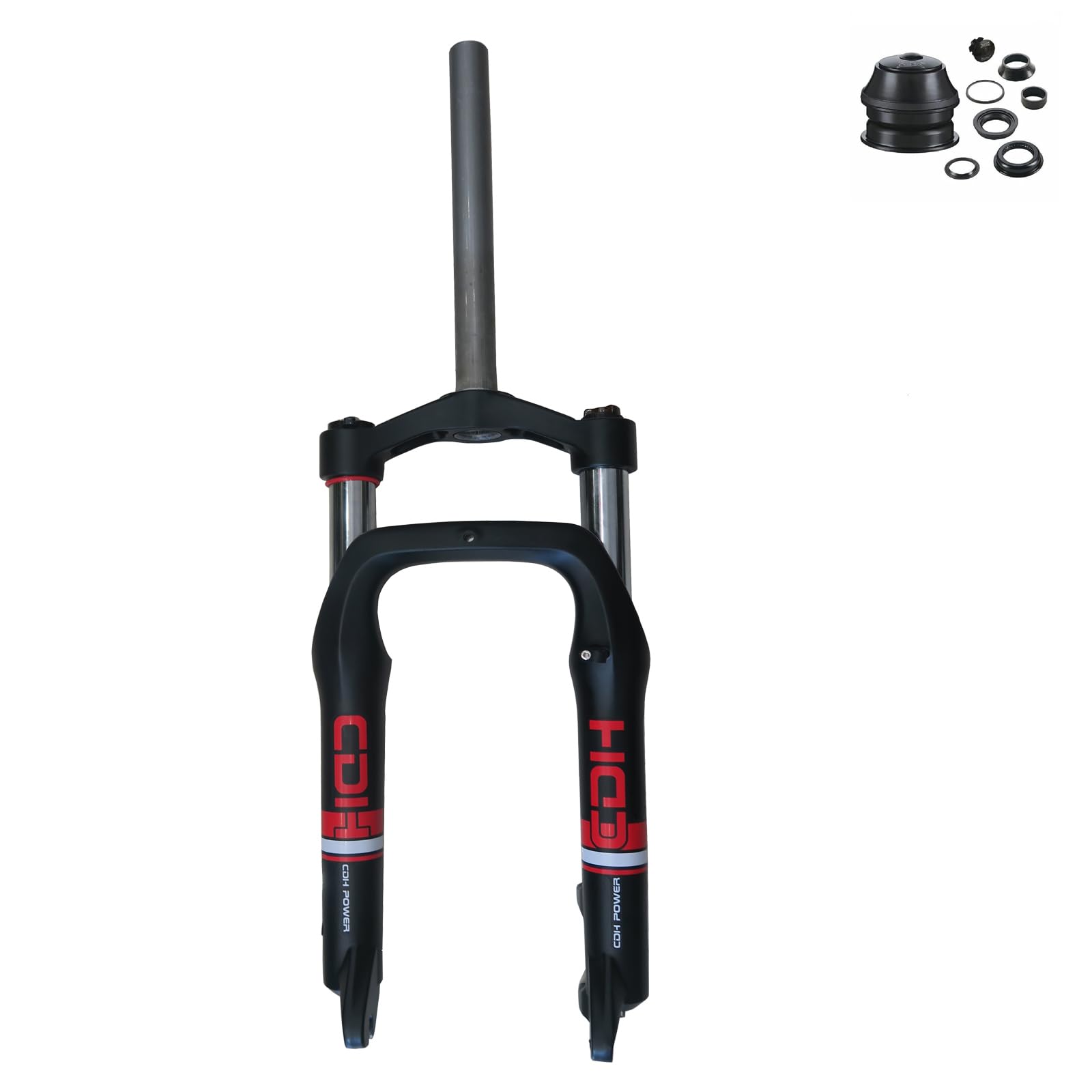 Forcella per Bicicletta 20" con Sospensione per Pneumatici Grassi da 4,0", a Spalla Singola con 1-1/8" Combo Attacco Manubrio, Freno a Disco per Bici da Neve/Triciclo