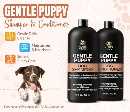ALFIE'S CHOICE Puppy Shampoo and Conditioner Set | 16 fl oz Each | for Sensitive & Itchy Skin | Puppies, Adults & All Breeds of Dogs - Image 3