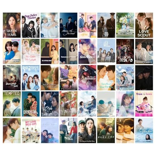 Image of auraposter Paper Korean Drama Dramacore Aesthetic Wall Collage Kit 40-Piece Mini Posters Set (15x10 cm) | K-Drama, C-Drama, J-Drama Inspired Wall Decor Glue Dots Included