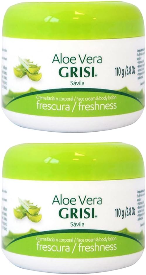 Grisi Aloe Vera Face Cream & Body Lotion Freshness, 3.8 oz (Pack of 2)