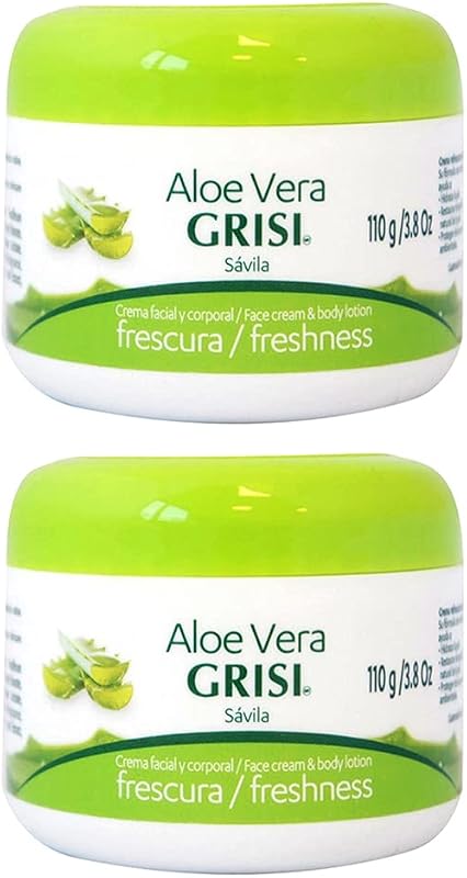 Grisi Creme para o Rosto e Loção Corporal com Aloe Vera, 108 g, Pacote com 2