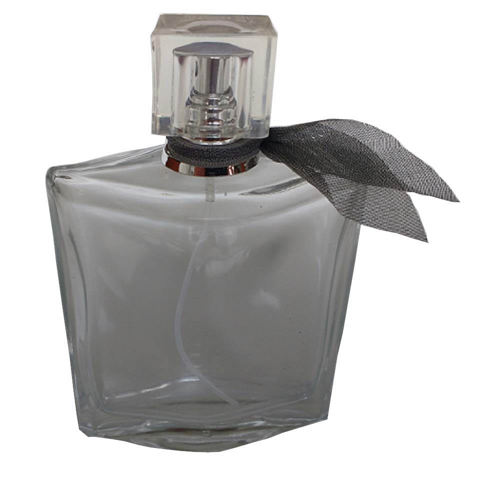 7 Degrees North 100 Ml (3.4 Oz) Large Clear Thick Glass Empty, Refillable Cologne/Perfume/Splash Replacement Spray Bottle With Silver Fine Mist Atomizer