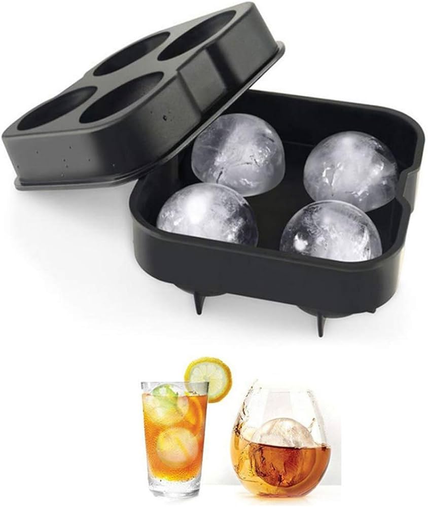 Amazon | 製氷皿 丸氷 製氷器 シリコン製 丸型 4個 大ボール 製氷器